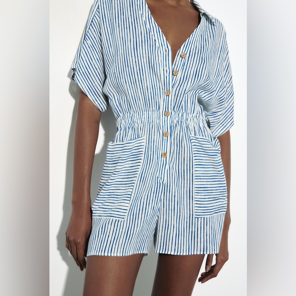 Zara linen romper, size medium, NWT
